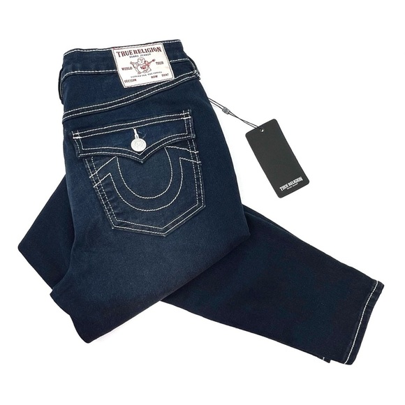 True Religion Jeans Halle Big T High Rise Flap Super Skinny Dark Wash 30/10 NWT - Picture 8 of 9